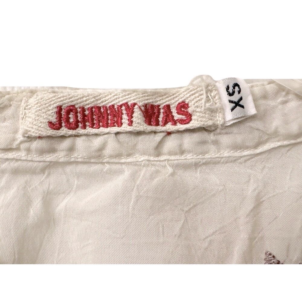 Johnny Was Womens Size Small Embroidered Floral Boho Clio Tunic in Shell Beige - Picture 10 of 11